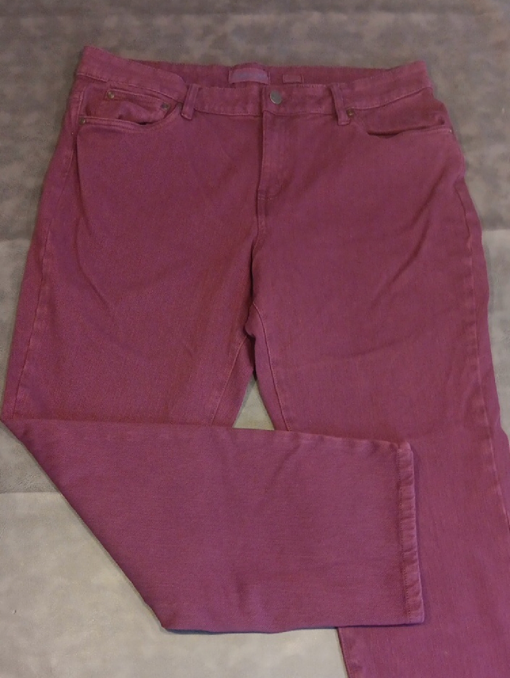 Coldwater Creek Womens Knit Denim Straight Leg Jeans in Burgundy/Plum - Picture 1 of 11